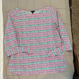 Talbots Colorful Zigzag Blouse